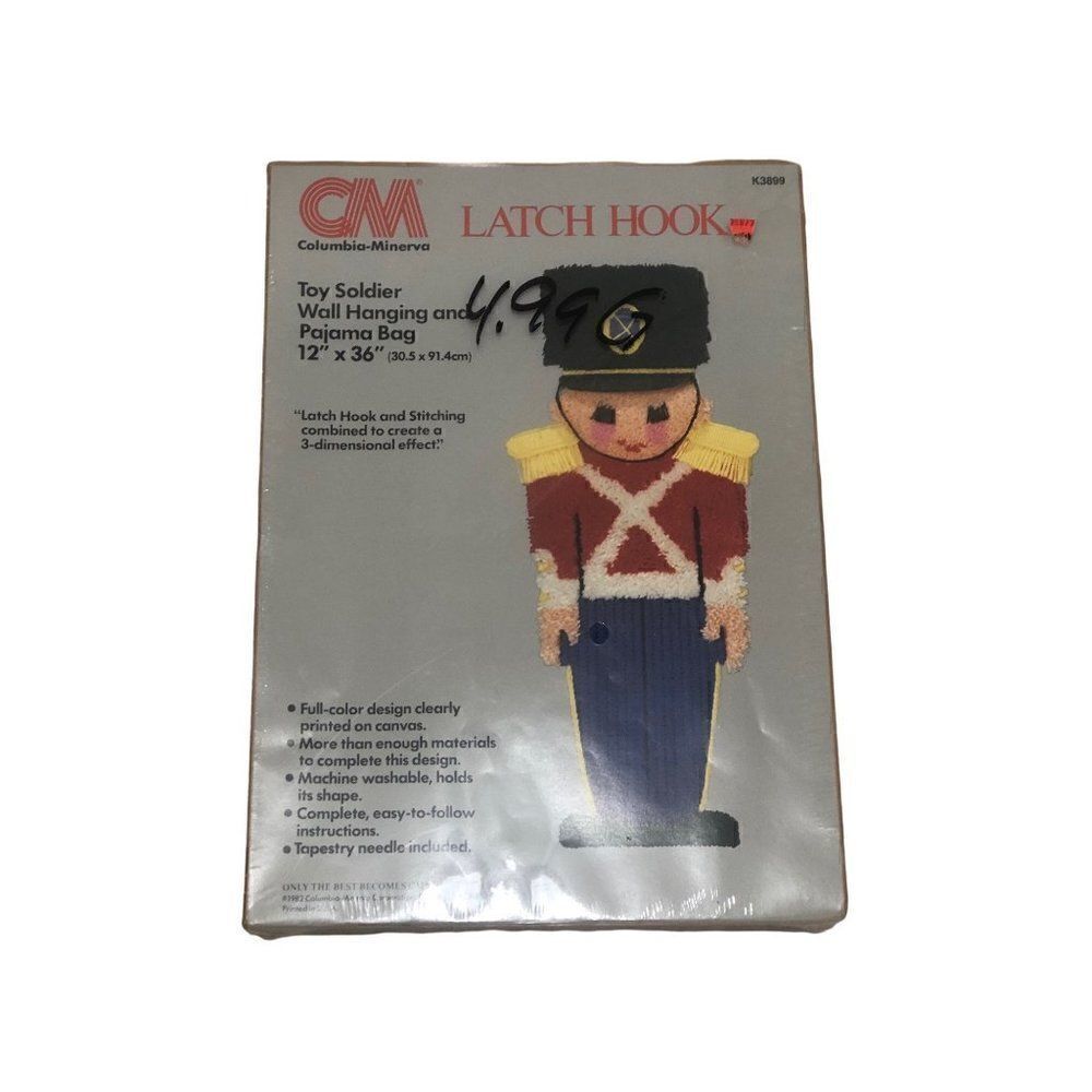 Columbia Minerva Latch Hook Toy Soldier Wall Hanging vintage